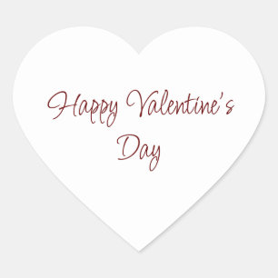 Happy Valentine's Day Elegant Red Script Heart Sticker