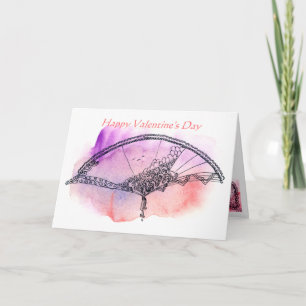 Happy Valentine's Day Elegantly Decorated Fan Card