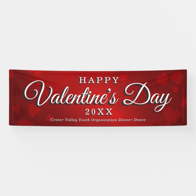 HAPPY VALENTINE'S DAY EVENT RED HEARTS BANNER (Horizontal)