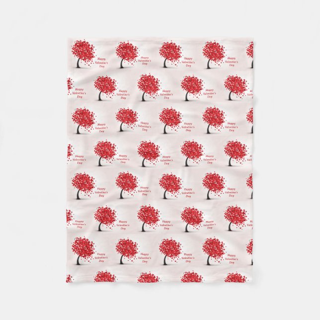 Happy Valentine's Day Fleece Blanket (Front)