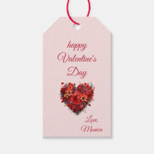 Happy Valentine's Day   Floral Heart   Custom Gift Tags