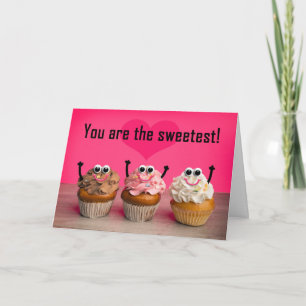 Happy Valentines Day For Anyone Sweetest Cupcakes  Holiday Card