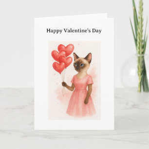 Happy Valentine's Day for Siamese Cat Lover Card