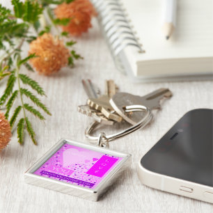 Happy Valentine's Day Forever Love Hearts Pink Keychain