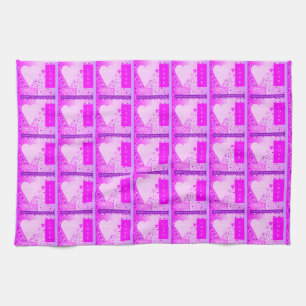 Happy Valentine's Day Forever Love Hearts Pink Kitchen Towel