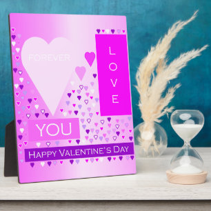 Happy Valentine's Day Forever Love Hearts Pink Plaque