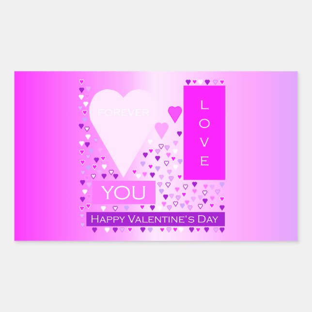 Happy Valentine's Day Forever Love Hearts Pink Sticker (Front)