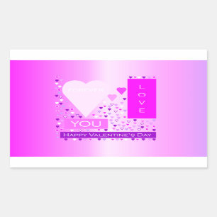 Happy Valentine's Day Forever Love Hearts Pink Sticker