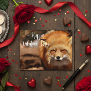Happy Valentine's day Fox Postcard
