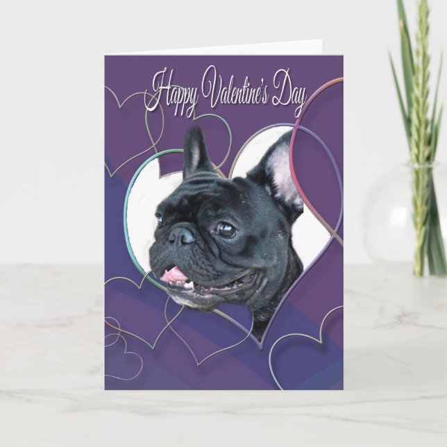 Happy Valentine's Day  French Bulldog Dog  Card (Front)