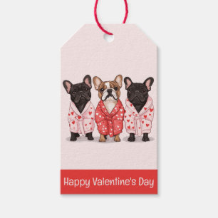 Happy Valentines Day French Bulldog Gift Tags