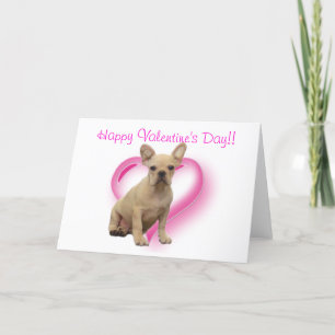 Happy Valentine's Day French bulldog greeting card