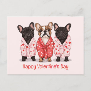Happy Valentines Day French Bulldog Holiday Postcard