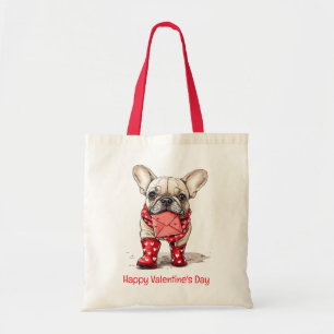 Happy Valentines Day French Bulldog Love Letter Tote Bag