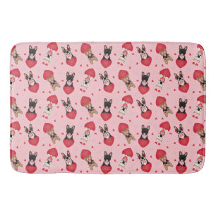 Happy Valentines Day French Bulldogs Bath Mat