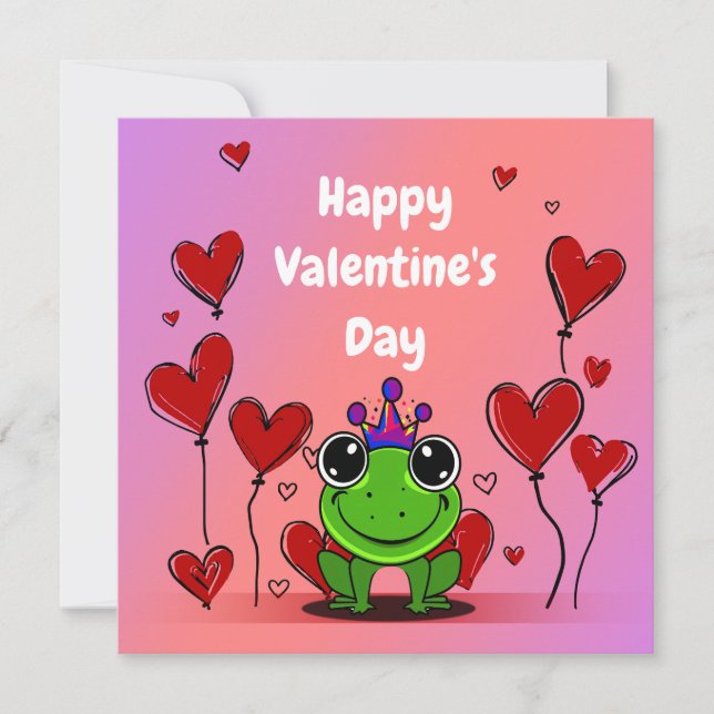 Happy Valentine's Day Frog Holiday Card (Front)