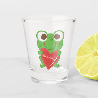 Happy Valentine's Day Frog Shot Glass
