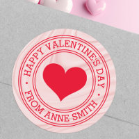Happy Valentine's Day from Name pink satin swirls