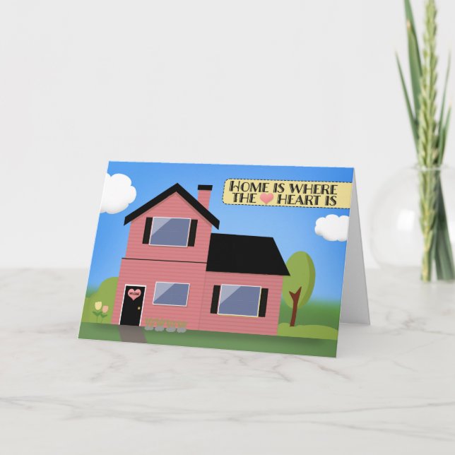 Happy Valentines Day From Realtor Pink House Holiday Card (Front)