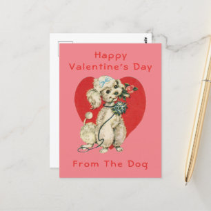 Happy Valentine's Day From The Dog Postcard