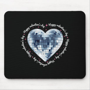 Happy Valentines Day Funny Coquette Diamond Disco Mouse Pad
