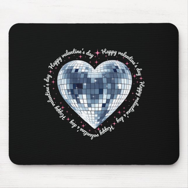 Happy Valentines Day Funny Coquette Diamond Disco  Mouse Pad (Front)