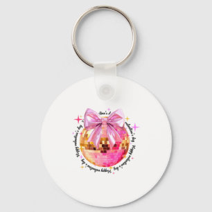 Happy Valentine's Day Funny Coquette Disco Ball Gi Keychain