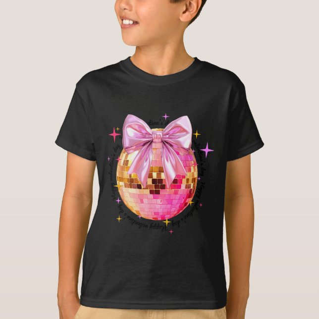 Happy Valentine's Day Funny Coquette Disco Ball Gi T-Shirt (Front)