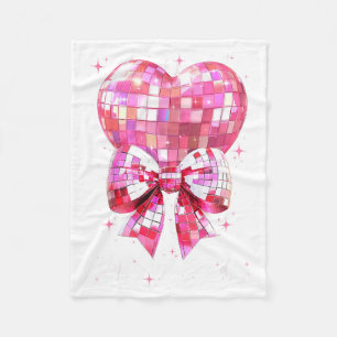 Happy Valentine's Day Funny Coquette Disco Ball He Fleece Blanket
