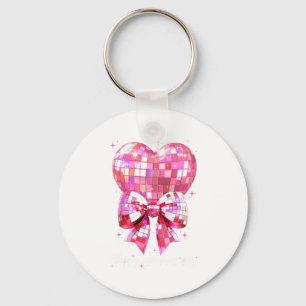 Happy Valentine's Day Funny Coquette Disco Ball He Keychain