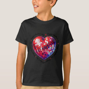 Happy Valentines Day Funny Coquette Red Disco Ball T-Shirt