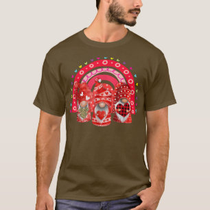 Happy Valentine's Day Funny Cute Red Gnomes Boho R T-Shirt