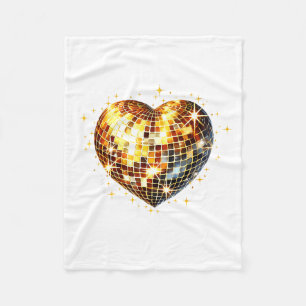 Happy Valentine's Day Funny Gold Coquette Disco Ba Fleece Blanket