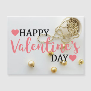 Happy Valentine's day gift postcard golden 2024