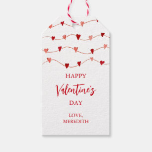 Happy Valentine's Day Gift Tag, Heart String Gift Tags