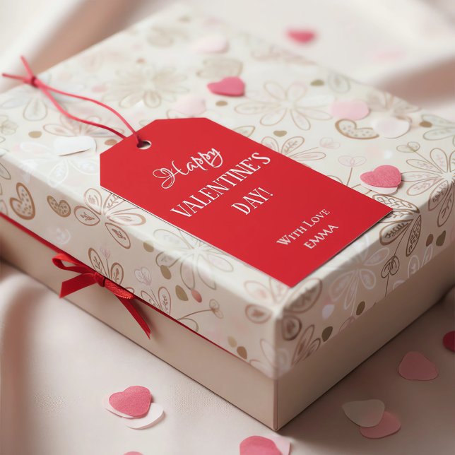 Happy Valentine's Day Gift Tag with Elegant Design (Creator Uploaded)