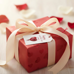 Happy Valentine's Day Gift Tag with Heart Balloon 