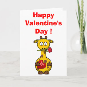 "HAPPY VALENTINE'S DAY" GIRAFFE HOLIDAY CARD