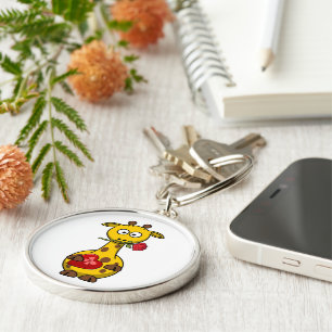 "HAPPY VALENTINE'S DAY" GIRAFFE KEYCHAIN