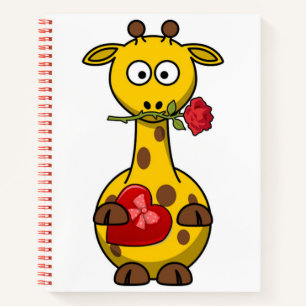 "HAPPY VALENTINE'S DAY" GIRAFFE NOTEBOOK