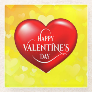 Happy Valentine's day! Glass Coaster