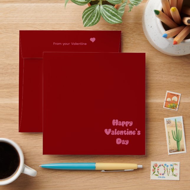 Happy Valentine's Day Glitter Envelope (Desk)
