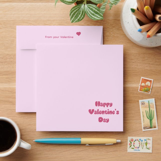 Happy Valentine's Day Glitter Envelope (Desk)