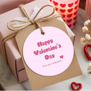 Happy Valentine's Day Glitter Favor Tags