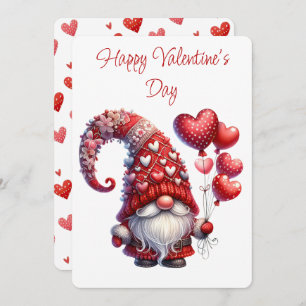 Happy Valentine's Day Gnome  Holiday Card