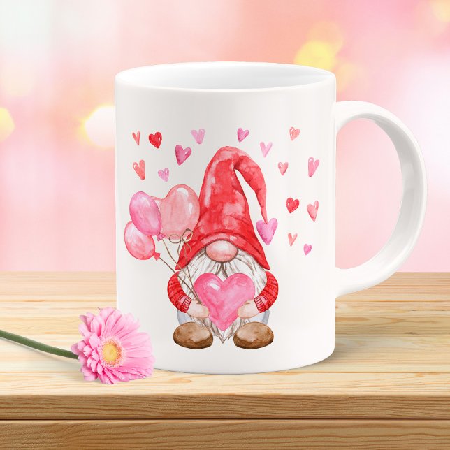 Happy Valentine's Day Gnome with Heart and Baloon Coffee Mug (Creator Uploaded)