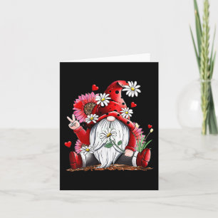 Happy Valentine's Day Gnome With Leopard Sunflower Card