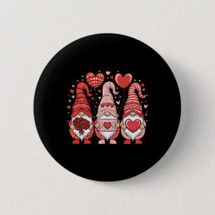 Happy Valentine's Day Gnomes Heart Cute Love Valen 2 Inch Round Button