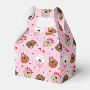 Happy Valentines Day Golden Retriever Dogs Favor Box