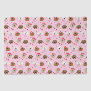Happy Valentines Day Golden Retriever Dogs Tissue Paper